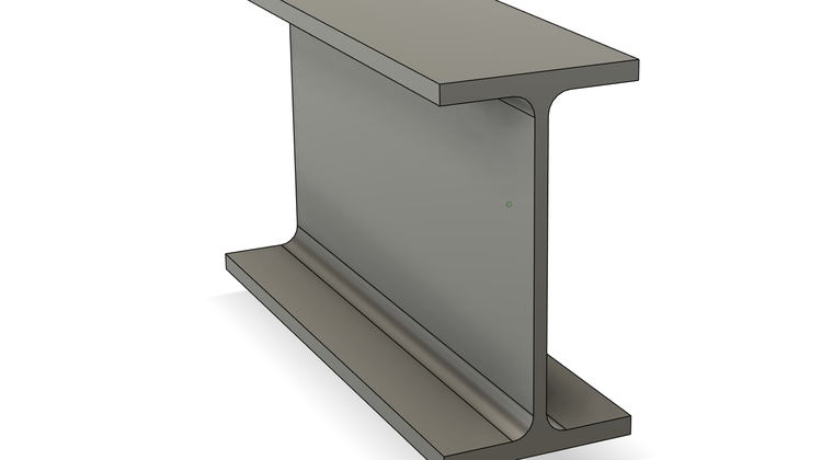 A steel weldment section, showing the square and rectangular hollow profiles the module provides.